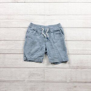 Gap Kids Boys Chambray Blue Pull On Shorts Elastic Waist Drawstring 6-7 S